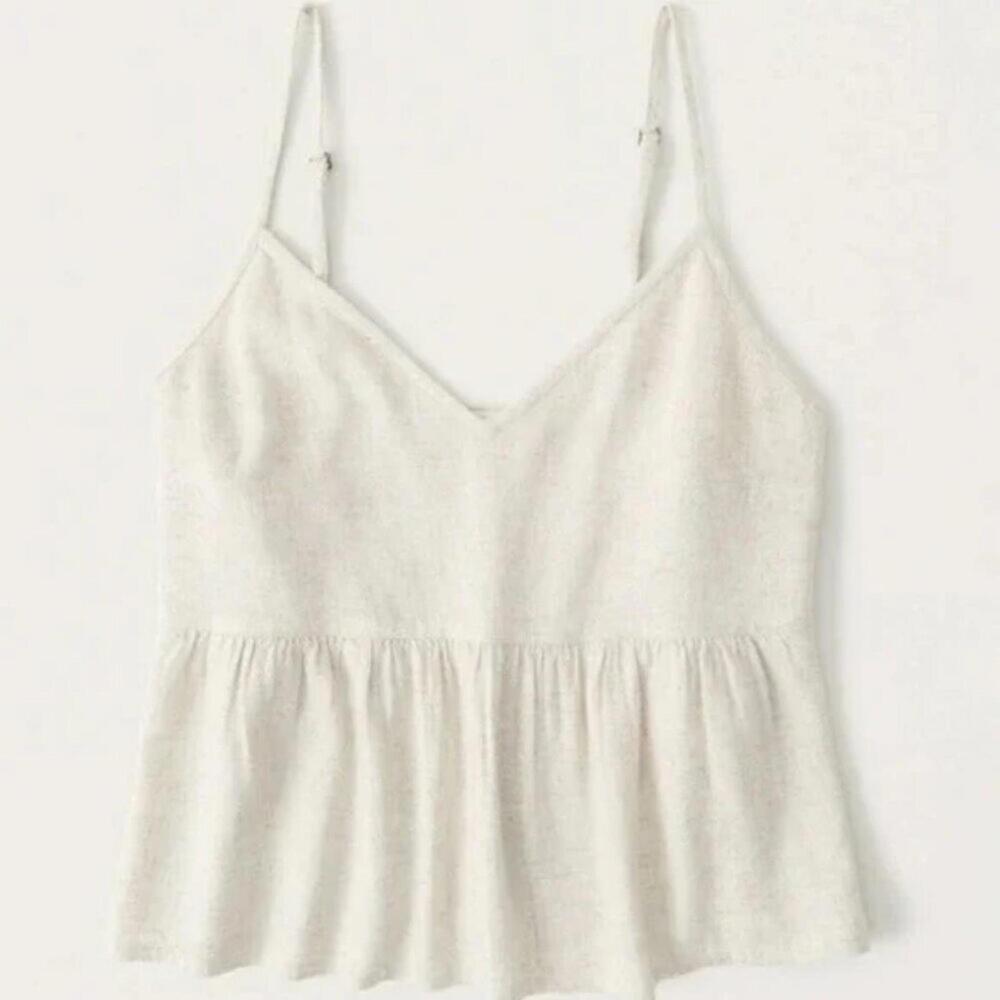 Abercrombie & Fitch Linen Blend Trapeze Cami - Medium